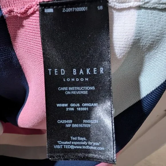 Ted Baker | 'Colour By Numbers' Origami Navy Knit Dress - Picture 8 of 16